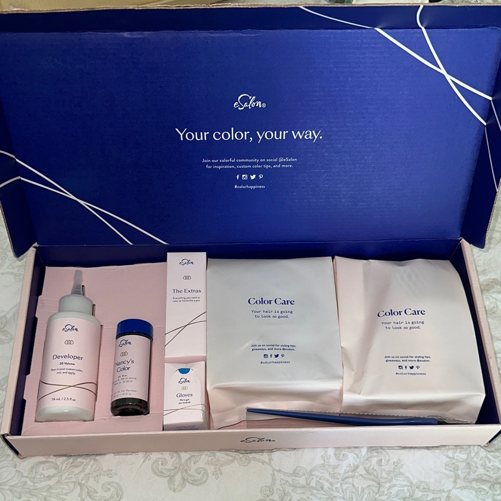 eSalon Hair Color Kit in Blue and Pink